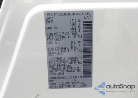 2018 Infiniti Qx60 z USA, uszkodzony, nr VIN 5N1DL0MN6JC511044